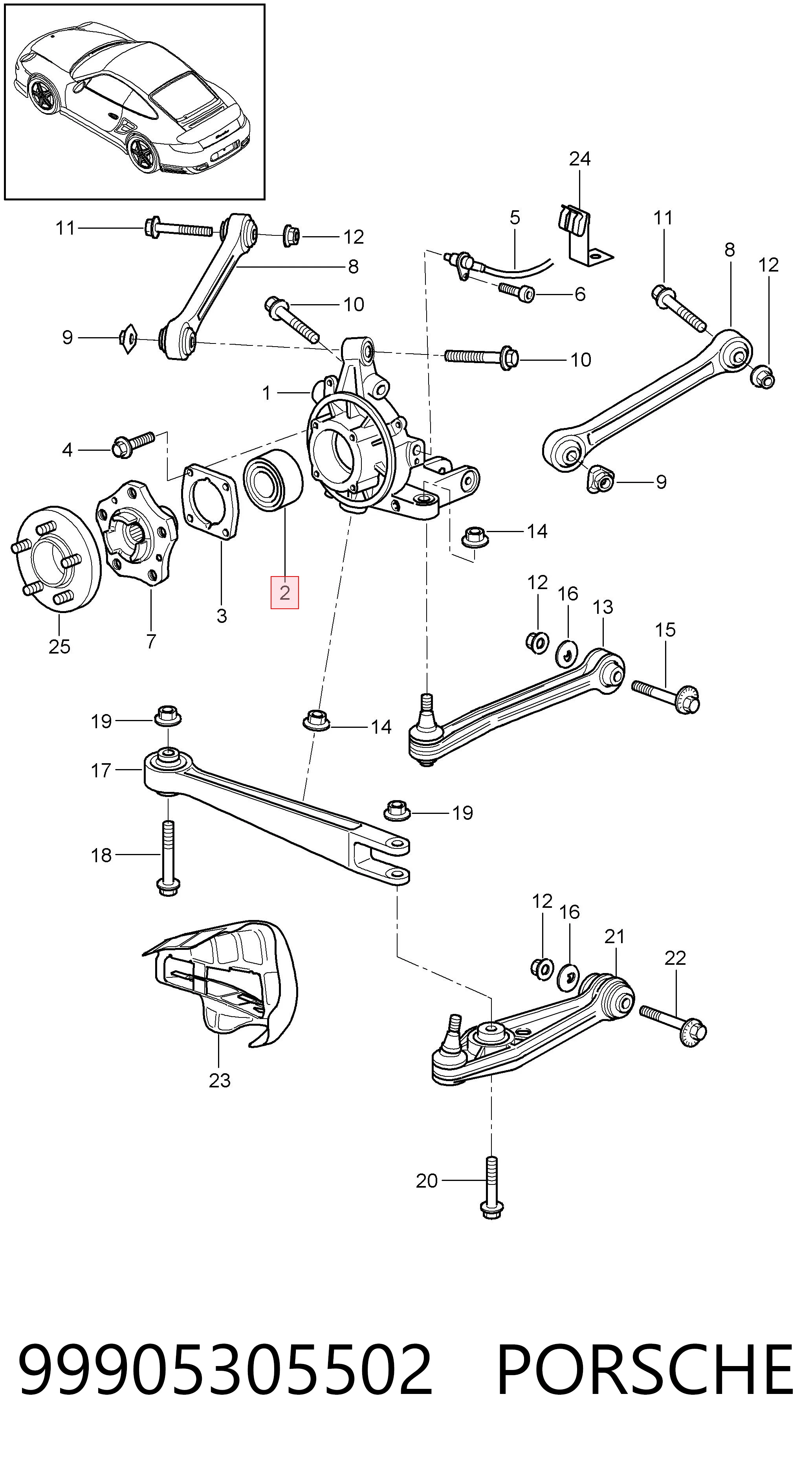 99905305502 Porsche Подшипник ступицы задней