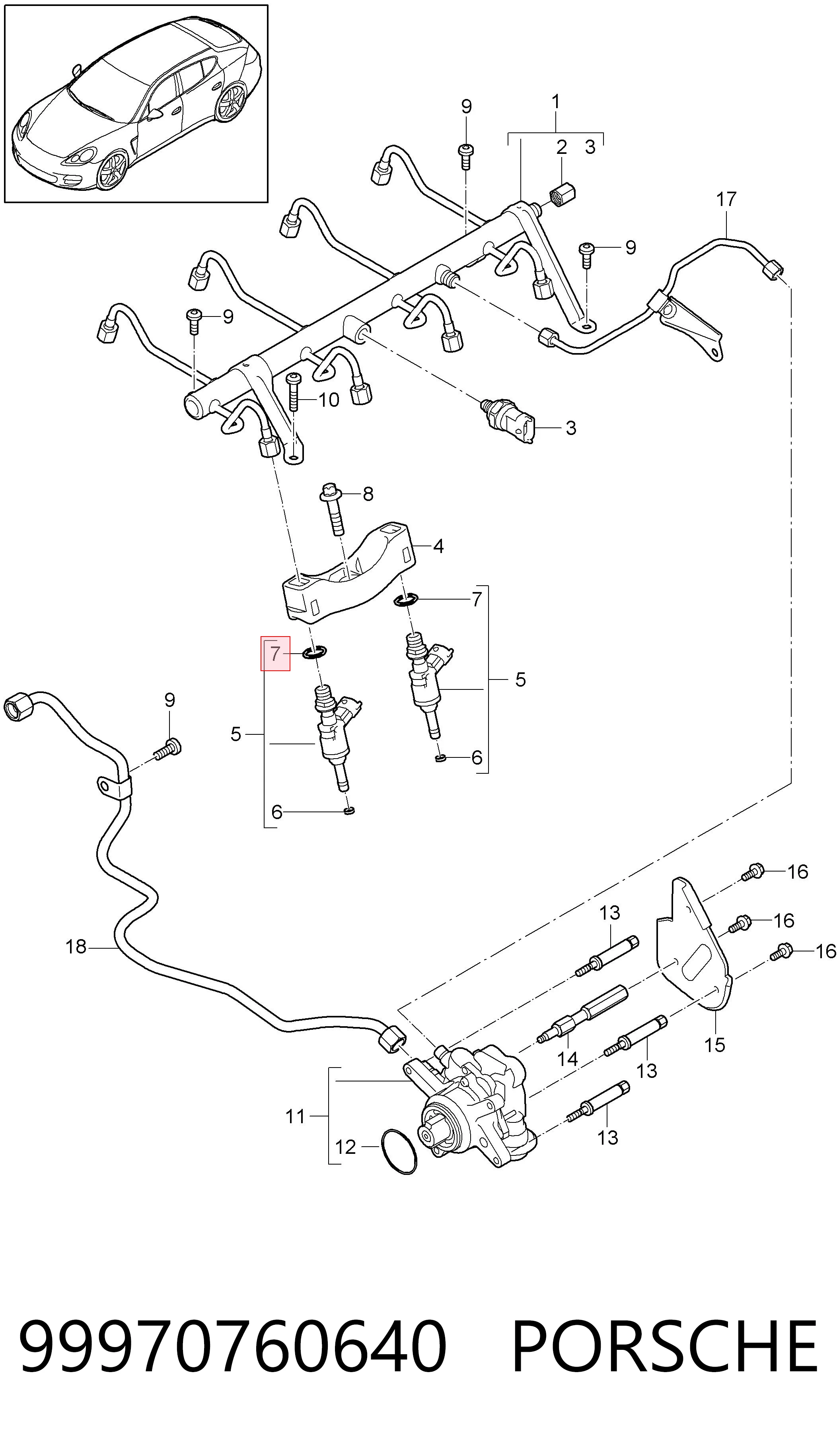 99970760640 Porsche Уплотнительное кольцо, универсальное