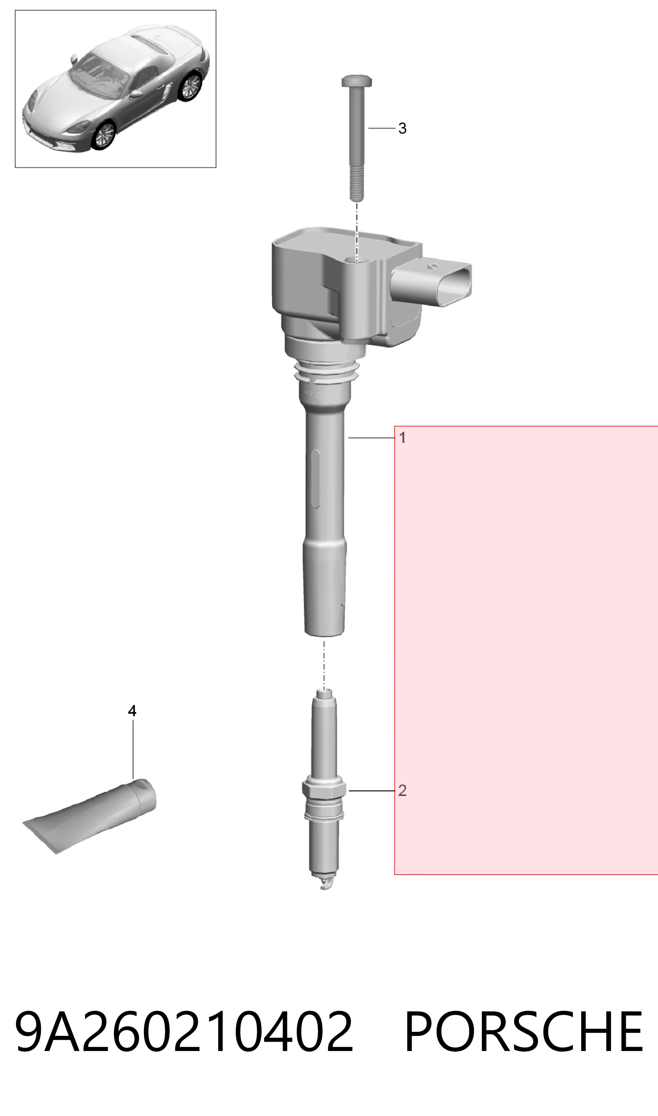 9A260210402 Porsche Катушка зажигания