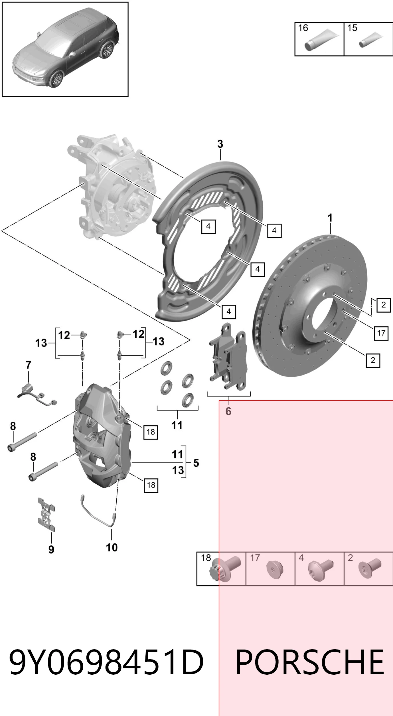 9Y0698451D Porsche 