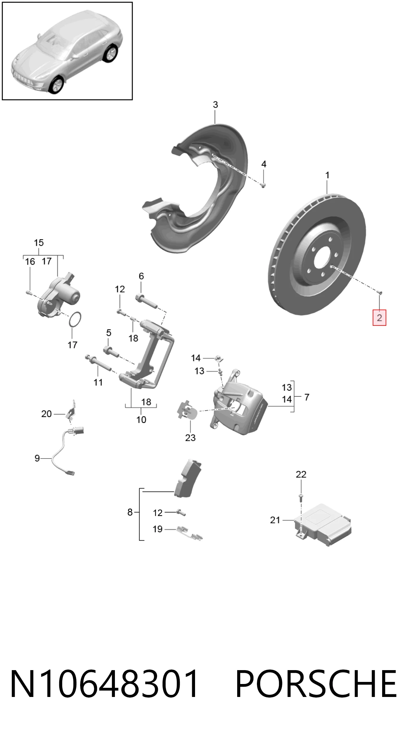 N10648301 Porsche Болт (гайка) крепежа