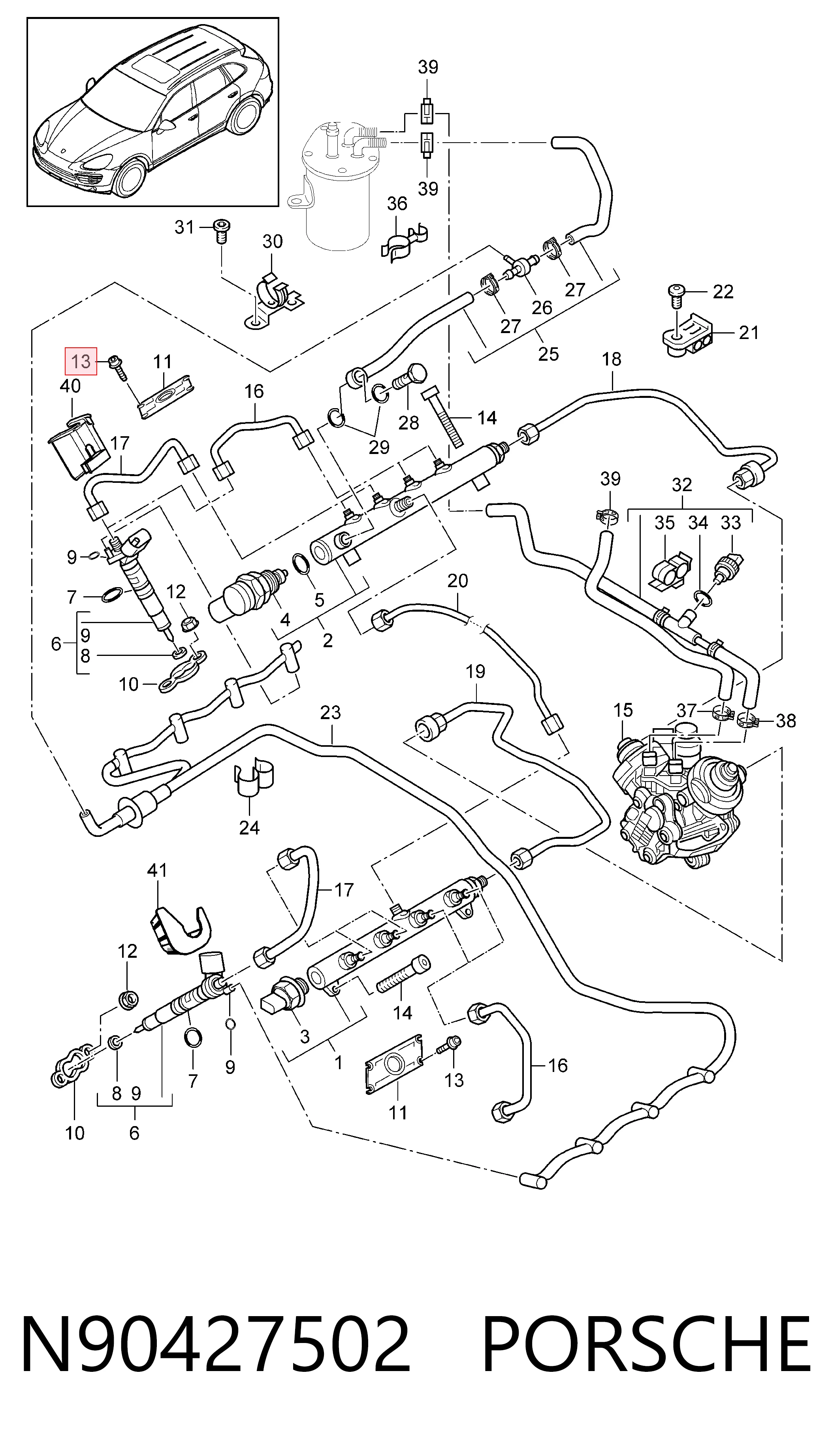 Болт головки блока цилиндров, ГБЦ Porsche Cayenne II внедорожник (92A) (2010 - 2026) цена, от 2.02 USD
