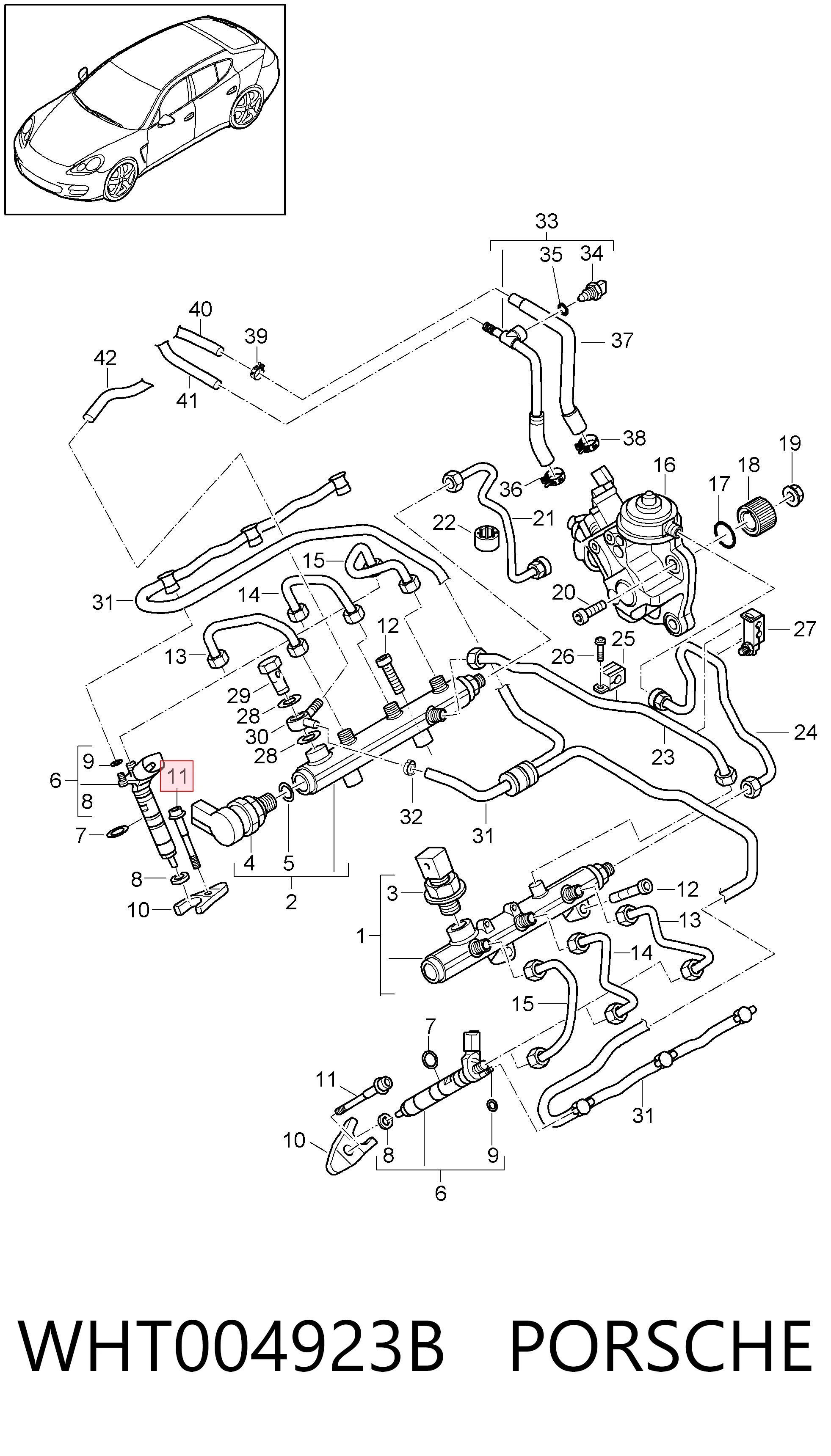 Болт крепления форсунки Bentley WHT004923B