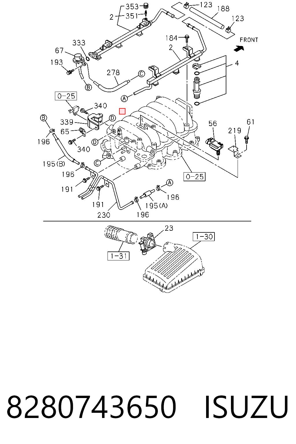8280743650 Isuzu Датчик давления воздуха