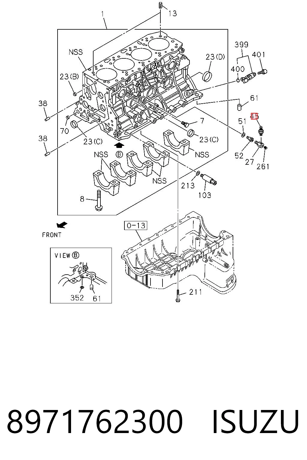 8971762300 Isuzu Датчик указателя давления масла