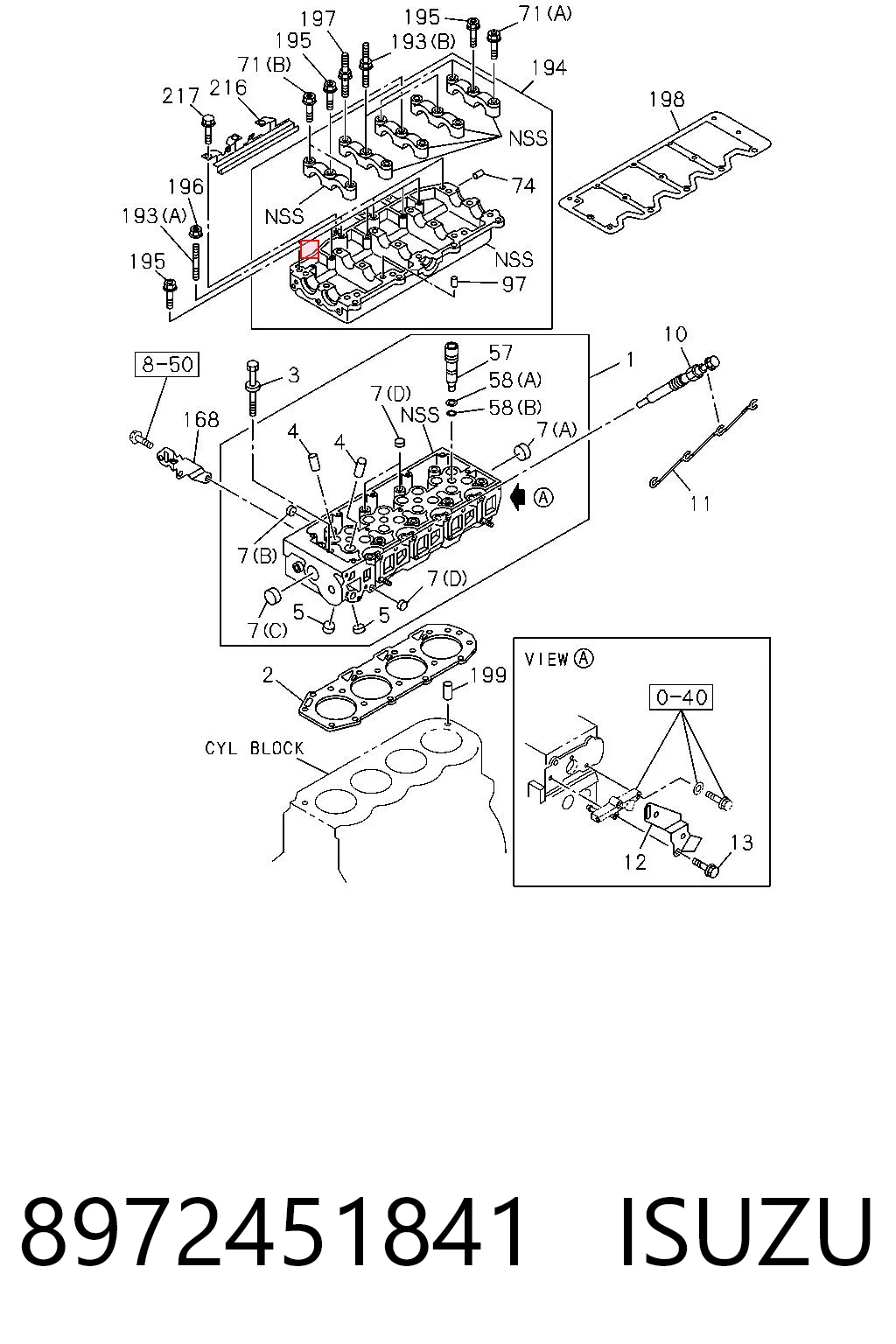 8972451841 Isuzu Головка блока цилиндров