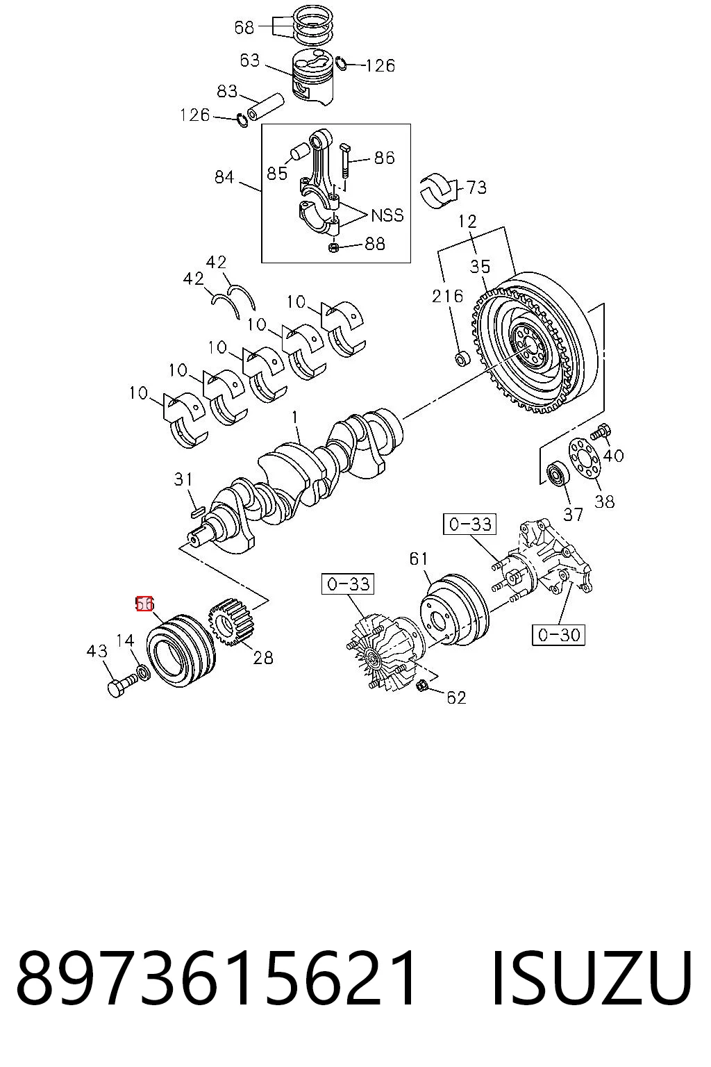 Демпфер коленвала Isuzu 8981839020