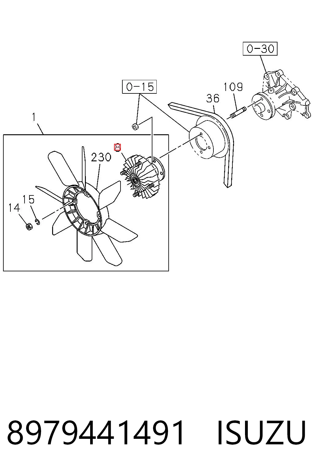 8979441491 Isuzu Гидромуфта привода вентилятора
