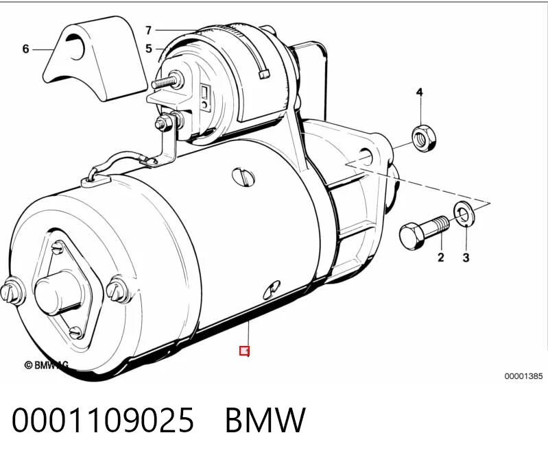 0001109025 BMW Стартер автомобиля