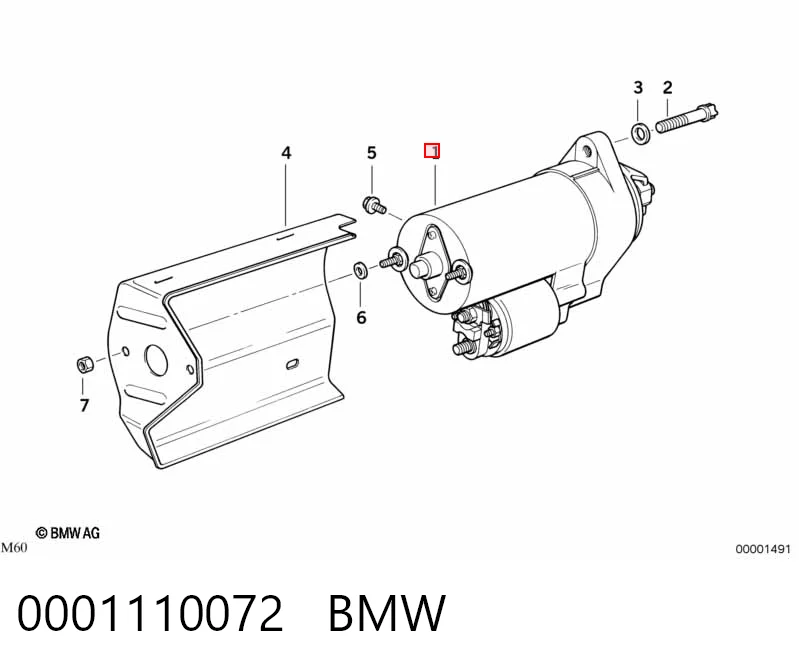 0001110072 BMW Стартер автомобиля