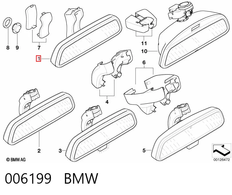 Зеркало заднего вида в салоне на BMW 5  E34