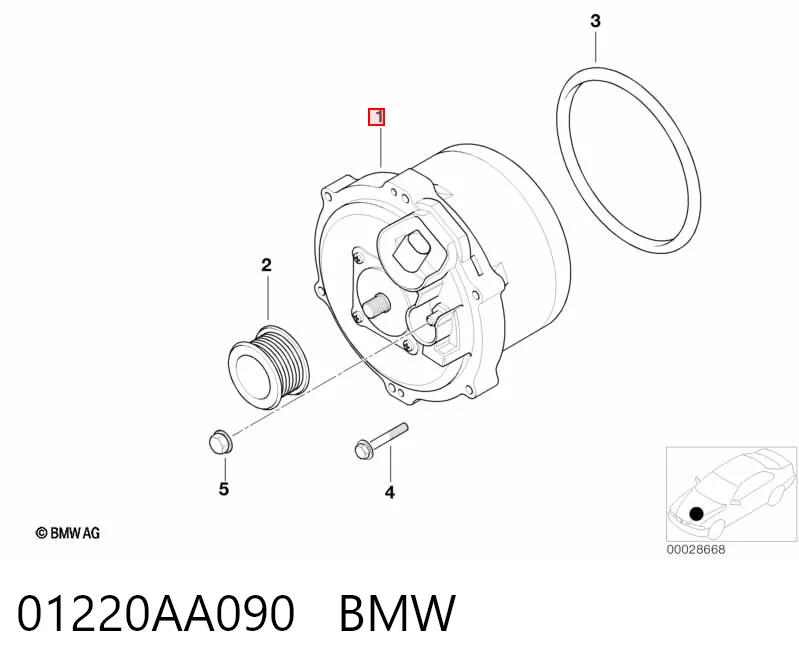 01220AA090 BMW Генератор автомобильный