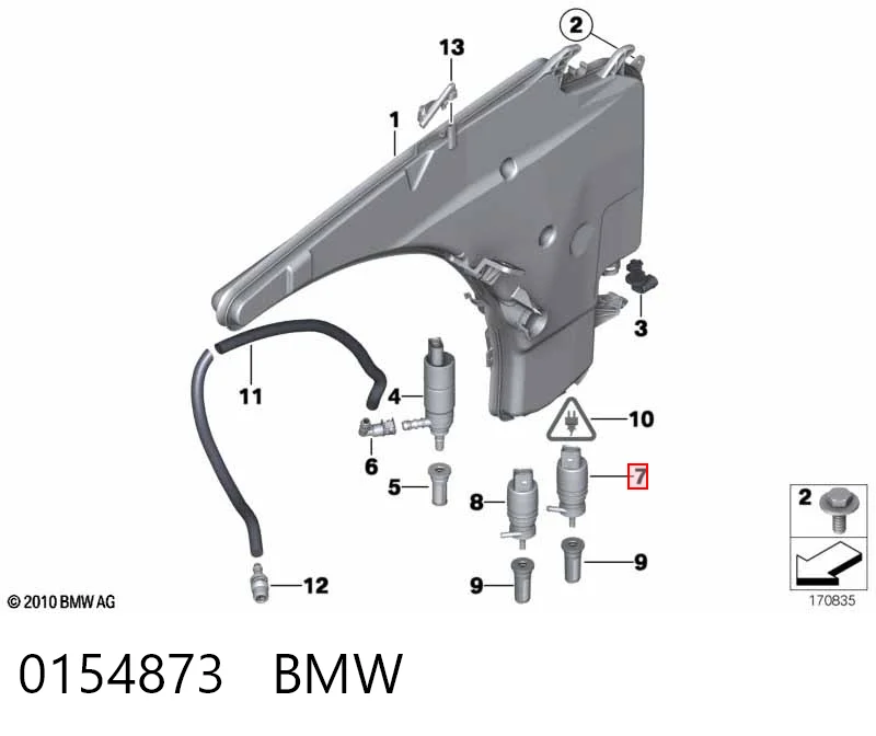 0154873 BMW Мотор омывателя лобового стекла