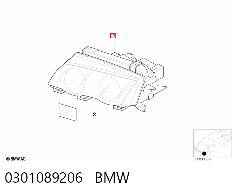 Фара правая BMW 0301089206