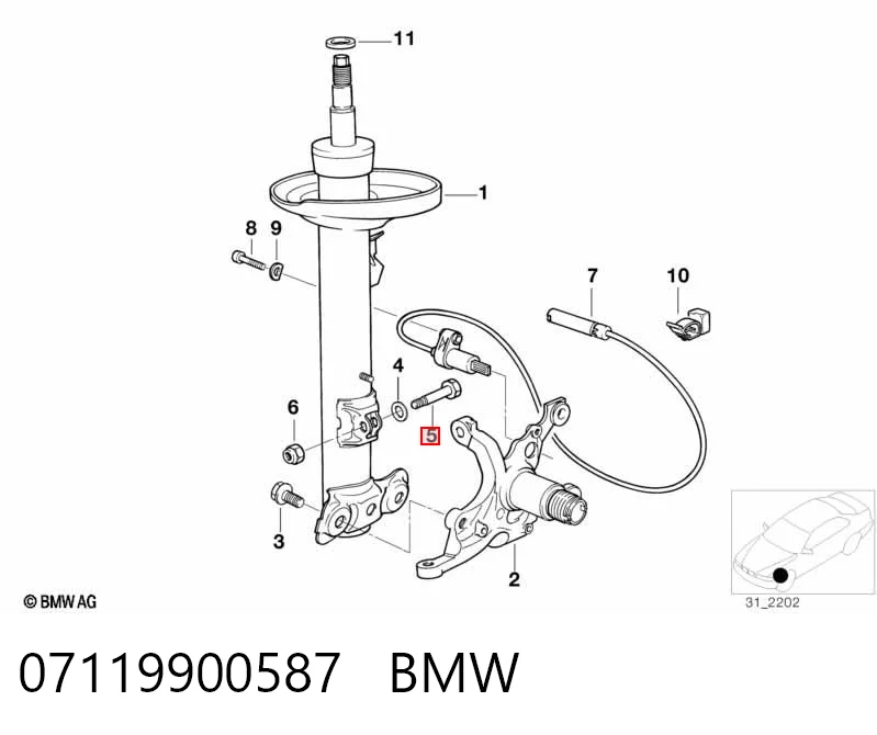 7119914149 BMW Болт крепления амортизатора