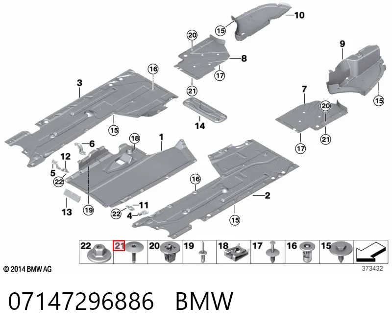 07147296886 BMW Клип крепления подкрылка переднего крыла