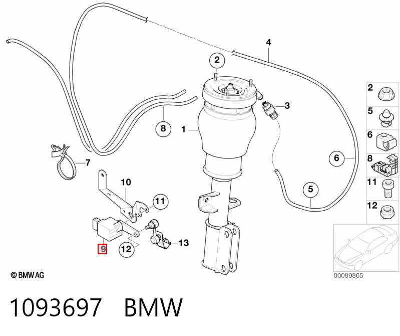 1093697 BMW Датчик уровня положения кузова передний правый