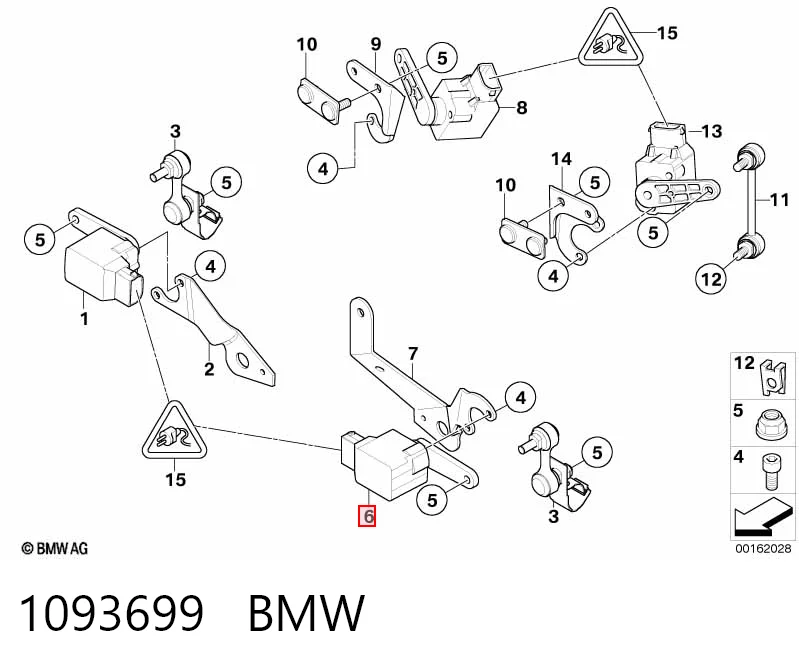 1093699 BMW Датчик уровня положения кузова передний правый