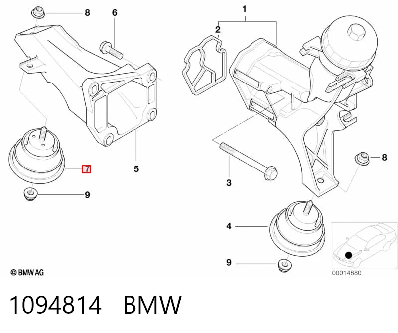 1094814 BMW Правая подушка двигателя
