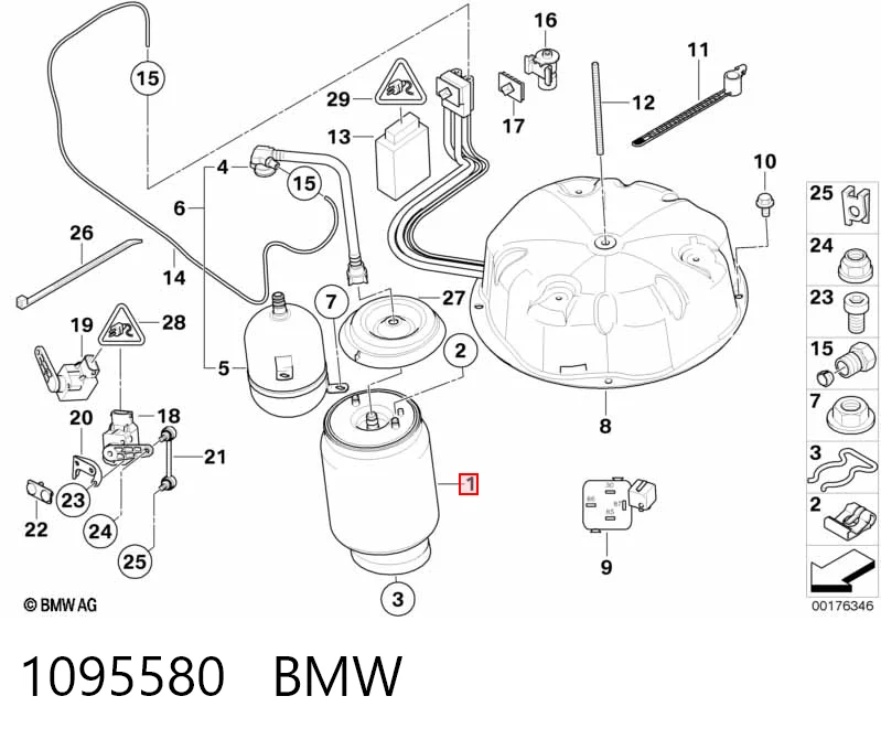 1095580 BMW Пневморессора задняя