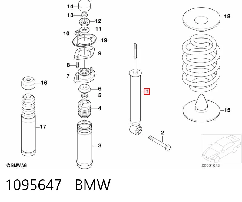 1095647 BMW Амортизаторы задние