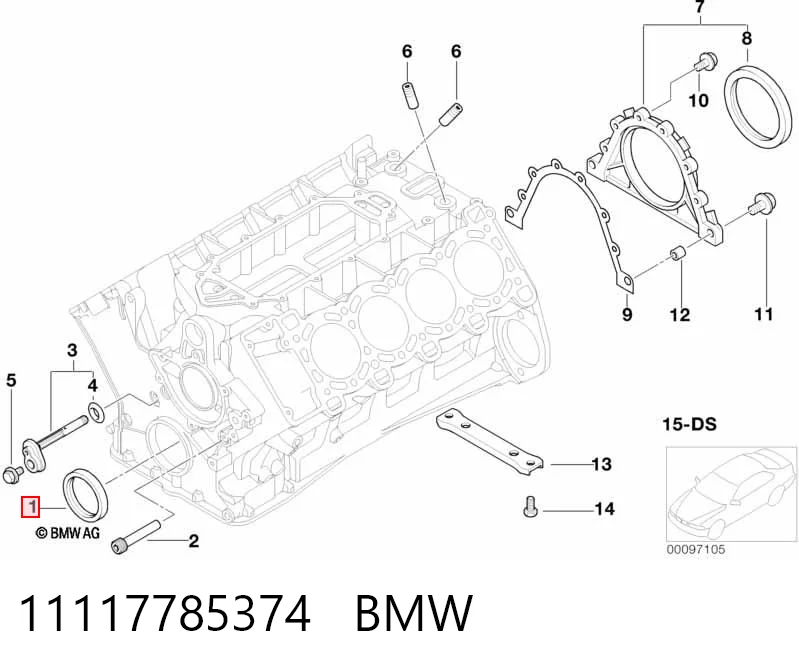 Сальник коленвала двигателя, передний на BMW 7  E65, E66, E67