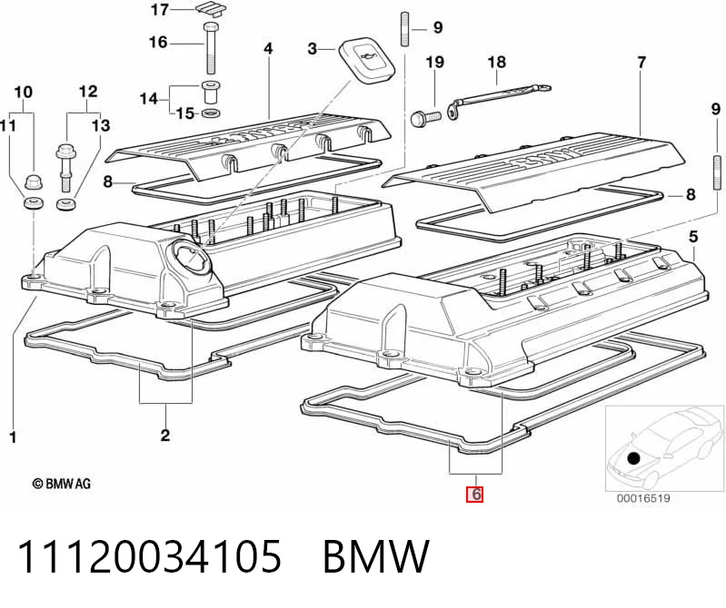 Прокладка клапанной крышки двигателя, левая Mercedes A11120034105 цена, от 24.85 USD