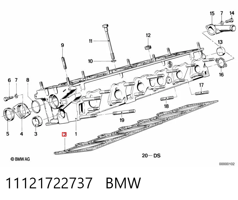 11121722737 BMW Прокладка головки блока