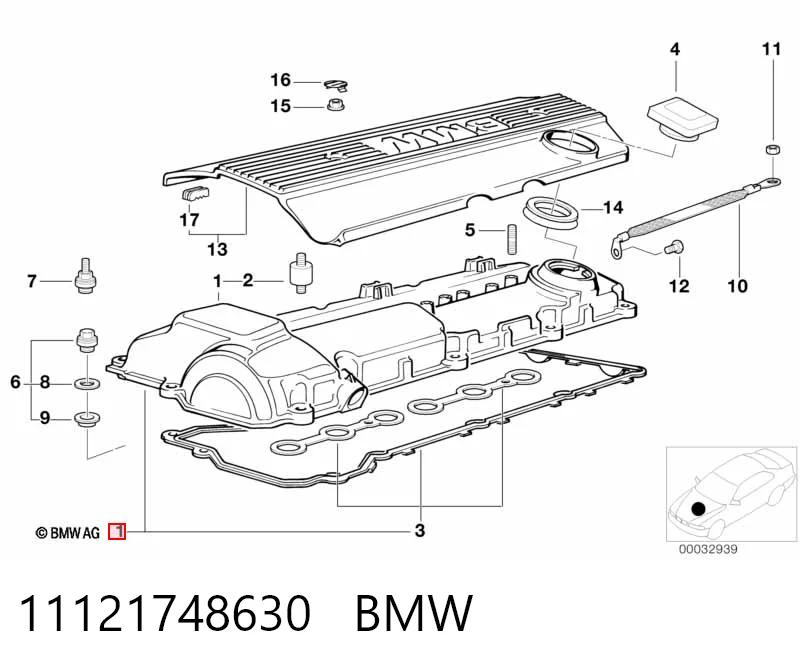 11121748630 BMW Крышка двигателя