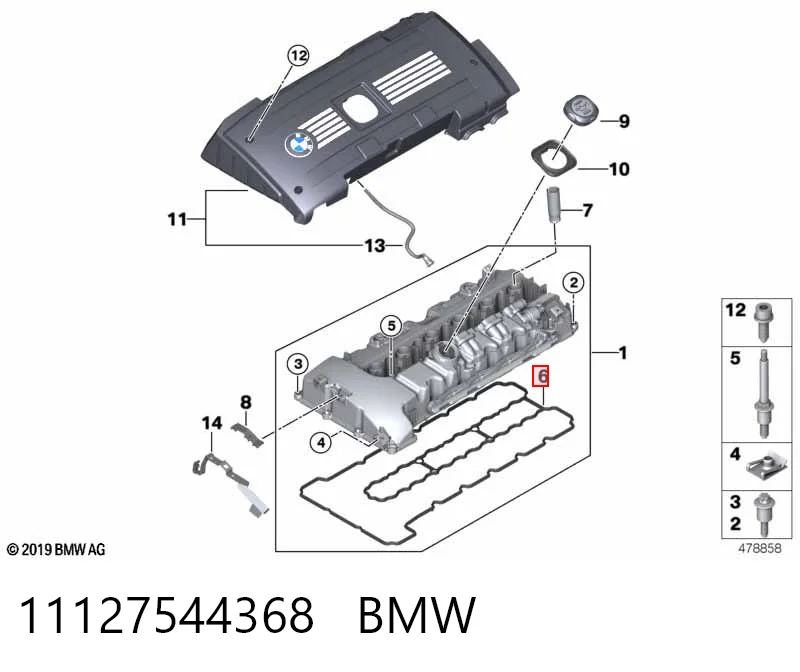 11127544368 BMW Прокладка крышки клапана