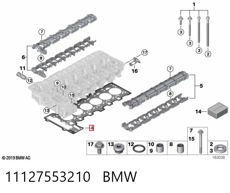 11127553210 BMW Прокладка головки блока