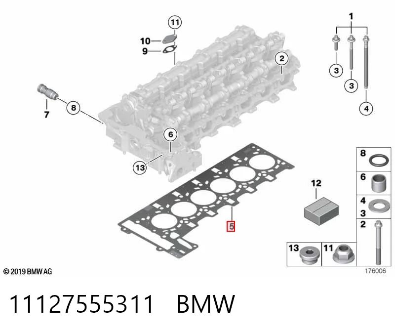 11127555311 BMW Прокладка головки блока