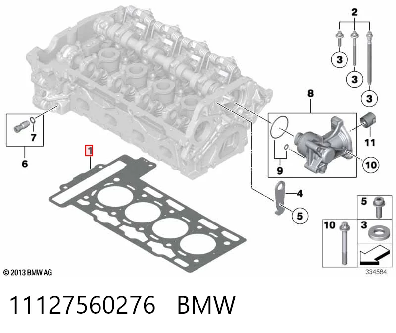 11127560276 BMW Прокладка головки блока