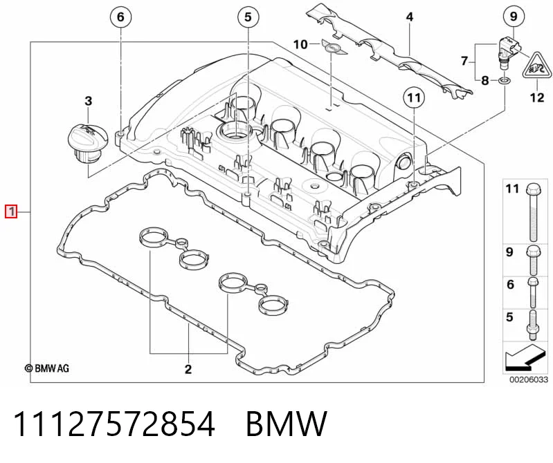 11127572854 BMW Крышка двигателя
