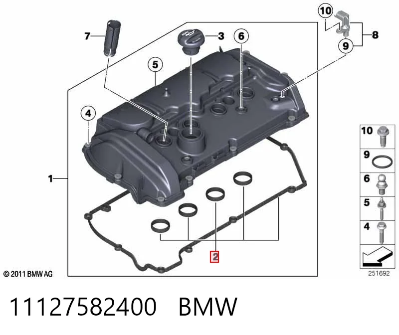 11127582400 BMW Прокладка крышки клапана