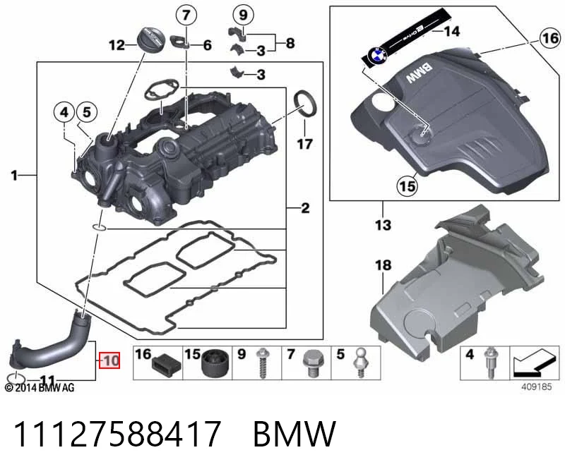 11127588417 BMW Шланг для удаления воздуха