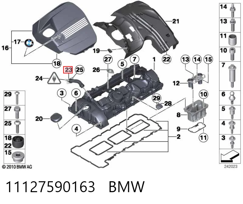 11127590163 BMW Шланг для удаления воздуха