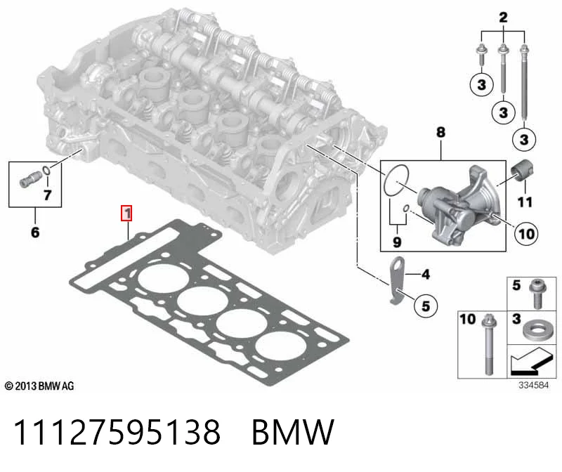 11127595138 BMW Прокладка головки блока