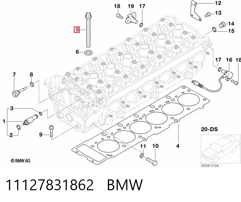 11127831862 BMW Болт крепления головки блока цилиндров