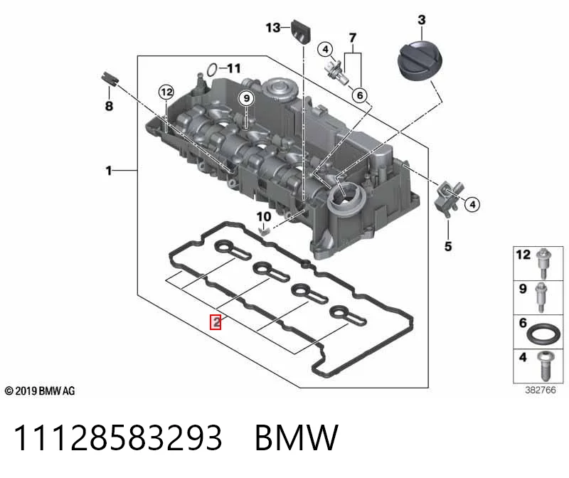Комплект прокладок крышки клапанов 3M105019 AND