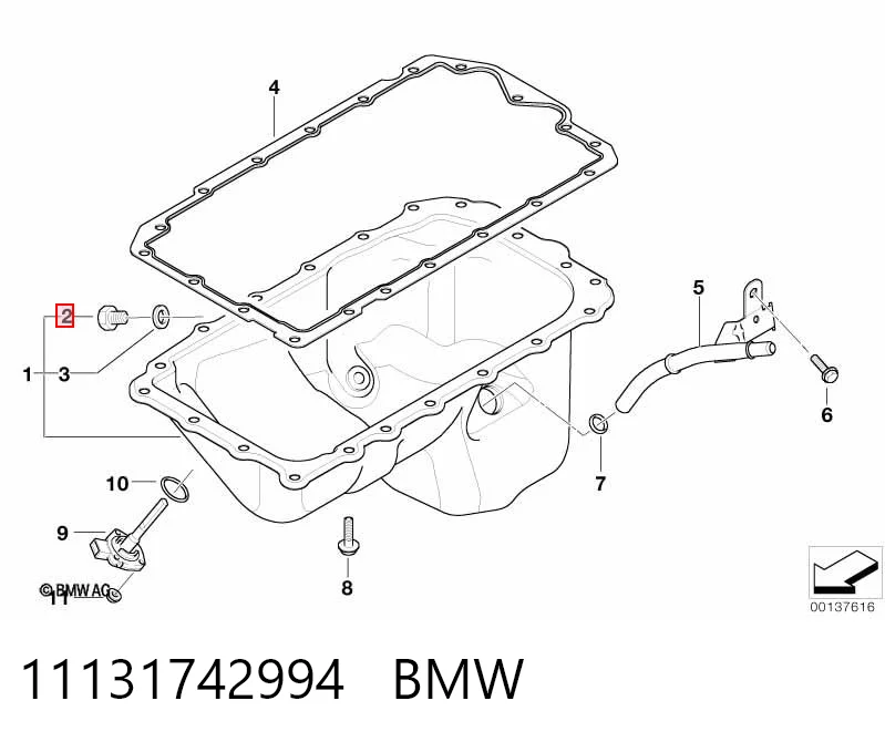 11131742994 BMW Пробка поддона двигателя