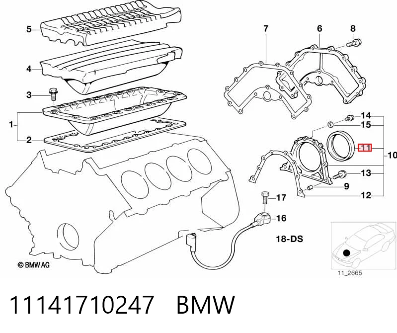 Сальник коленвала коренной Land Rover LUF000020