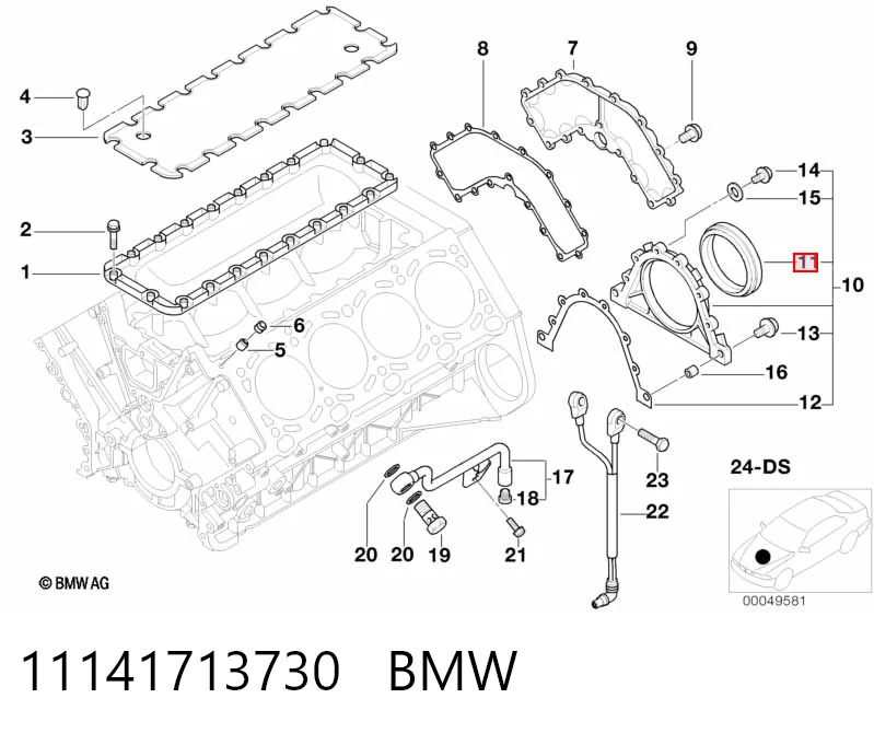 LUF000020 Land Rover Сальник коленвала двигателя, задний