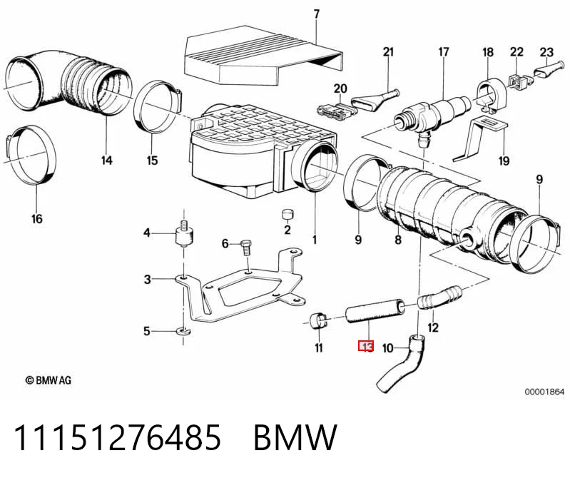 Шланг для удаления воздуха на BMW 7  E32