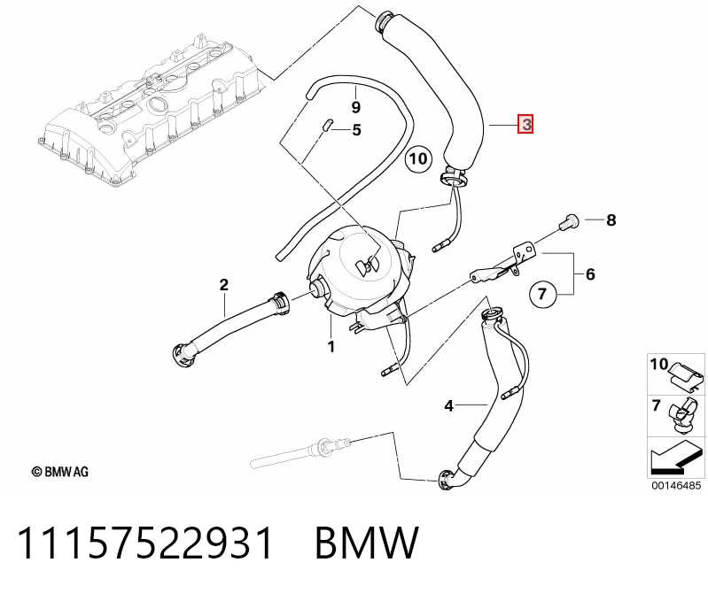 11157522931 BMW Шланг для удаления воздуха