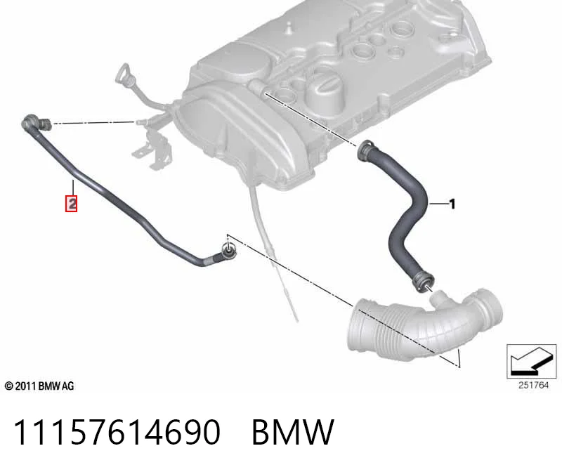 11157614690 BMW Шланг для удаления воздуха