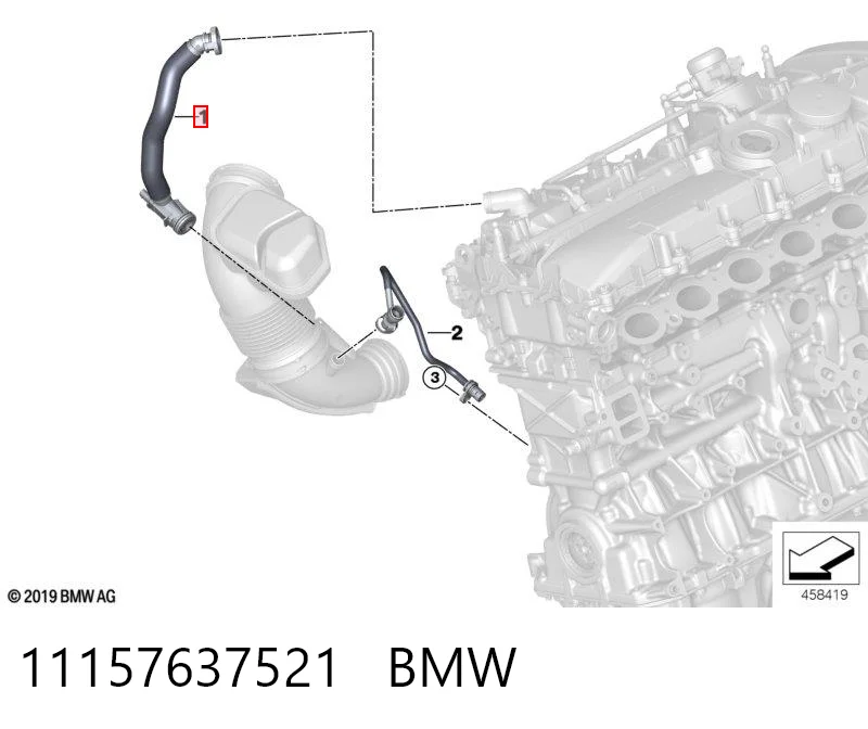 Патрубок вентиляции картера, маслоотделителя BMW X3 внедорожник (G01, F97, G08) (2017 - 2024) цена, от 51.94 USD