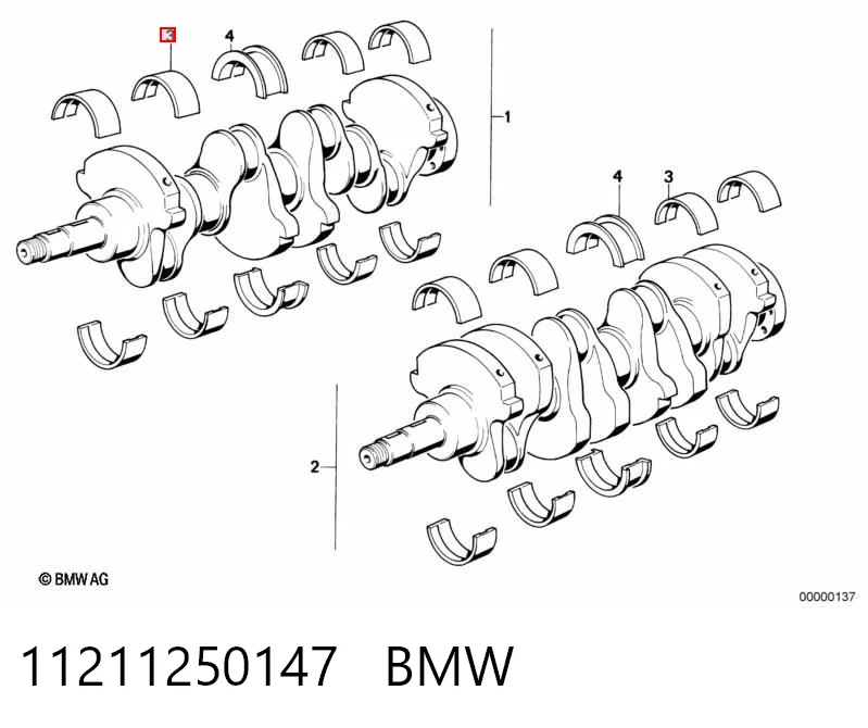 AEM5511025 AE Комплект подшипников скольжения коленвала