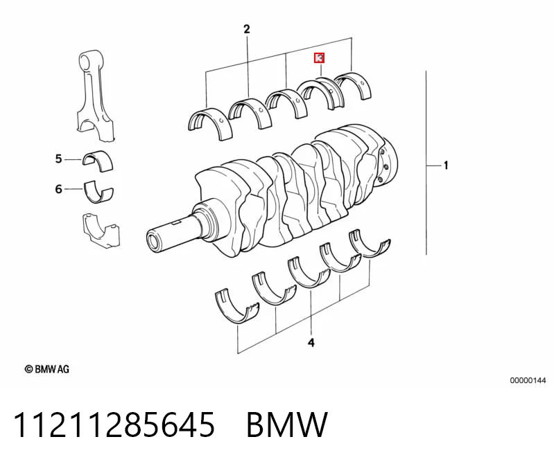 Вкладыши коленвала, коренные, комплект, 2-й ремонт (+0,50) AE M7468050 цена, от 52.27 USD