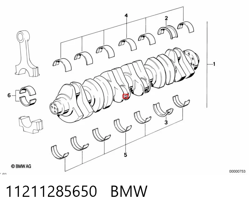 Вкладыши коленвала, коренные, комплект, 2-й ремонт (+0,50) AE M7468050 цена, от 52.27 USD
